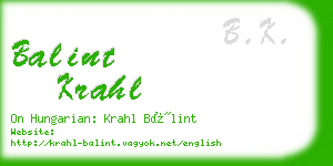 balint krahl business card